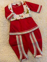 Load image into Gallery viewer, Klingaru Girl Kurta and Tulip Dhoti Set - Red Garba Night
