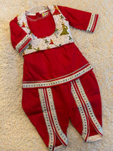 Load image into Gallery viewer, Klingaru Girl Kurta and Tulip Dhoti Set - Red Garba Night
