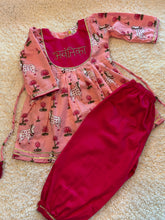 Load image into Gallery viewer, Klingaru Girl Kurta and Pant Set - Pink Pichwai with Balloon Pants (PREORDER)
