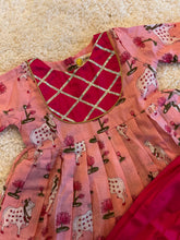 Load image into Gallery viewer, Klingaru Girl Kurta and Pant Set - Pink Pichwai with Balloon Pants (PREORDER)
