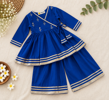 Load image into Gallery viewer, Klingaru Girls Angrakhaa  Set - Royal Blue
