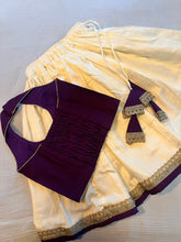 Load image into Gallery viewer, Girls Purple Cotton Ethnic Wear with Elephant Embroidery
