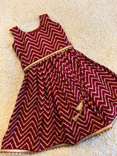 Load image into Gallery viewer, Klingaru Lehanga Choli  -  Maroon with Zig Zag
