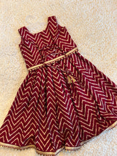 Load image into Gallery viewer, Klingaru Lehanga Choli  -  Maroon with Zig Zag
