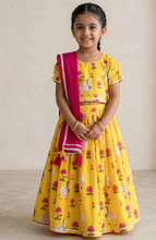 Load image into Gallery viewer, Cotton Pichwai lehanga for girls 
