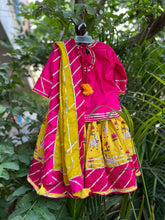 Charger l&#39;image dans la galerie, Klingaru Lehanga Choli  - Yellow Pichwai with Pink Top and Dupatta (PREORDER)

