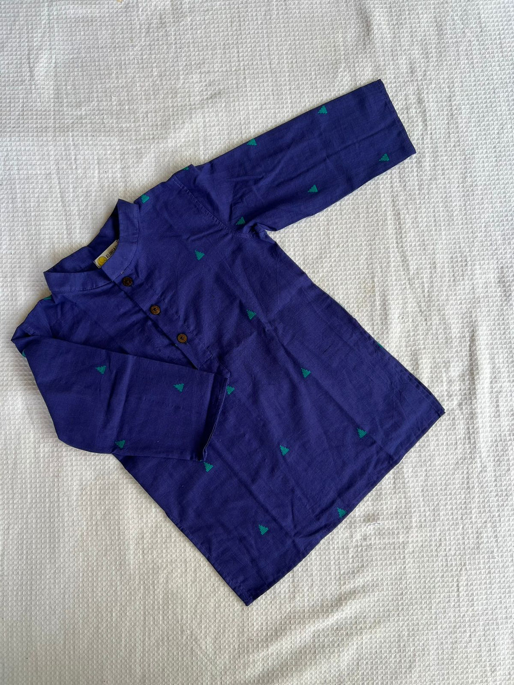 Klingaru Long Kurta - Violet with Triangles