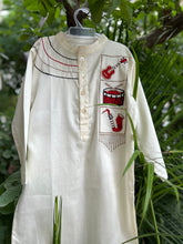 Charger l&#39;image dans la galerie, Klingaru Long Kurta - Embroidered Musical - White (PREORDER)
