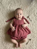 Klingaru Newborn Frock - Maroon checks