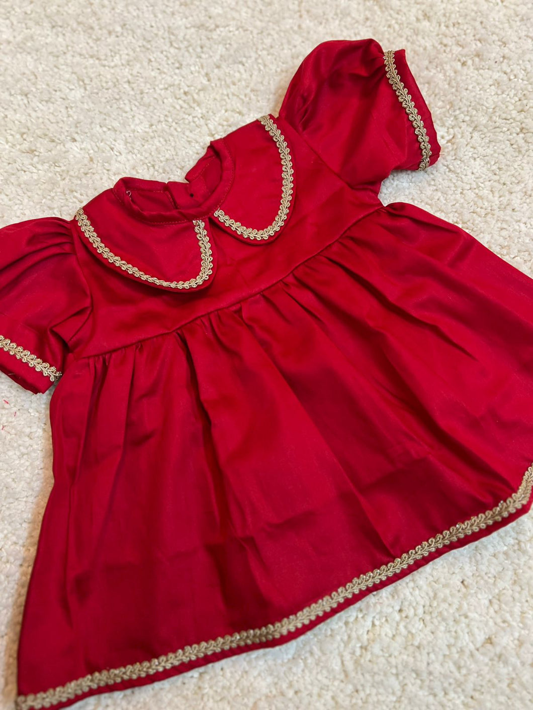 Klingaru Frock - Red with Lace Detailing