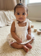 Klingaru Newborn Frock - White Organic Cotton (with bloomer)