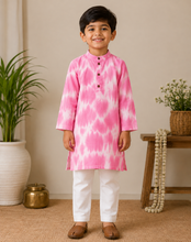 Load image into Gallery viewer, Klingaru Unisex Shibori Long Kurta - Pink
