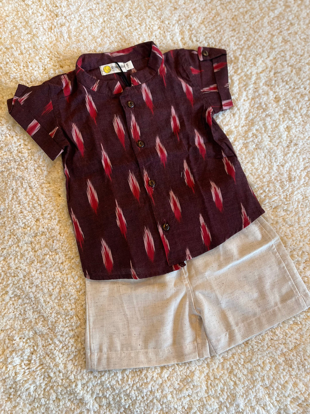 Klingaru Shirt - Maroon Ikat