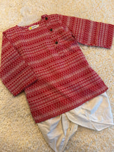 Charger l&#39;image dans la galerie, Klingaru Long Kurta - Red white south cotton
