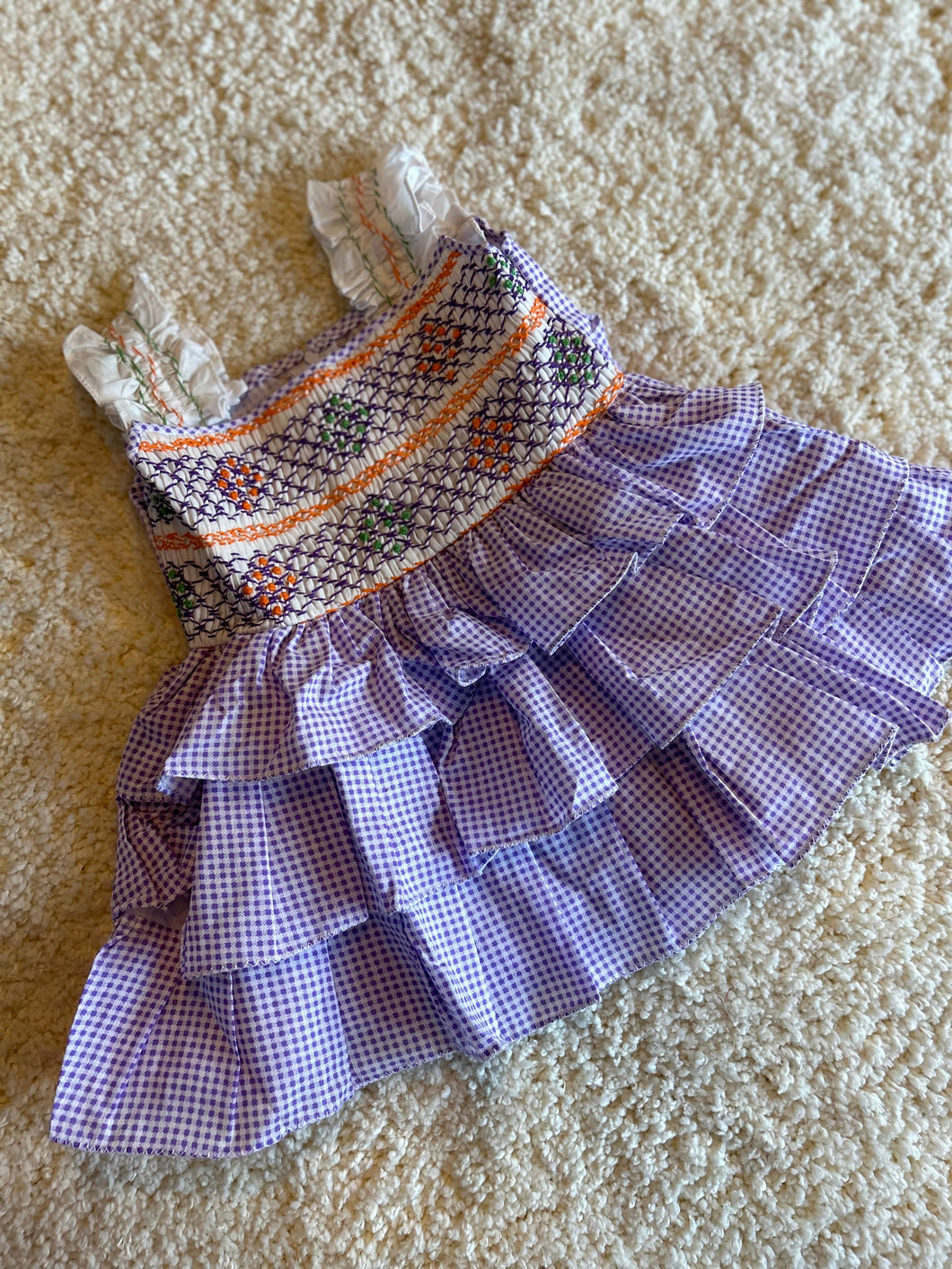 Klingaru Smocking Frock -Purple Checks
