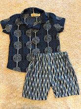 Load image into Gallery viewer, Klingaru Co-ord Set  - Indigo Spiral Print
