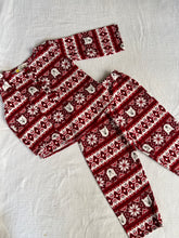 Load image into Gallery viewer, Klingaru Winter Night suit - Red Christmas Snowflakes
