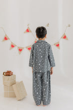 Load image into Gallery viewer, Klingaru Winter Night suit - Christmas Stars Grey
