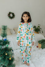 Load image into Gallery viewer, Klingaru Winter Night suit- Multicolour Christmas Trees
