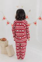 Load image into Gallery viewer, Klingaru Winter Night suit - Red Christmas Snowflakes
