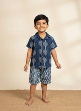 Load image into Gallery viewer, Klingaru Co-ord Set  - Indigo Spiral Print
