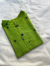 Load image into Gallery viewer, Klingaru Festive Long Kurta - Green Booti
