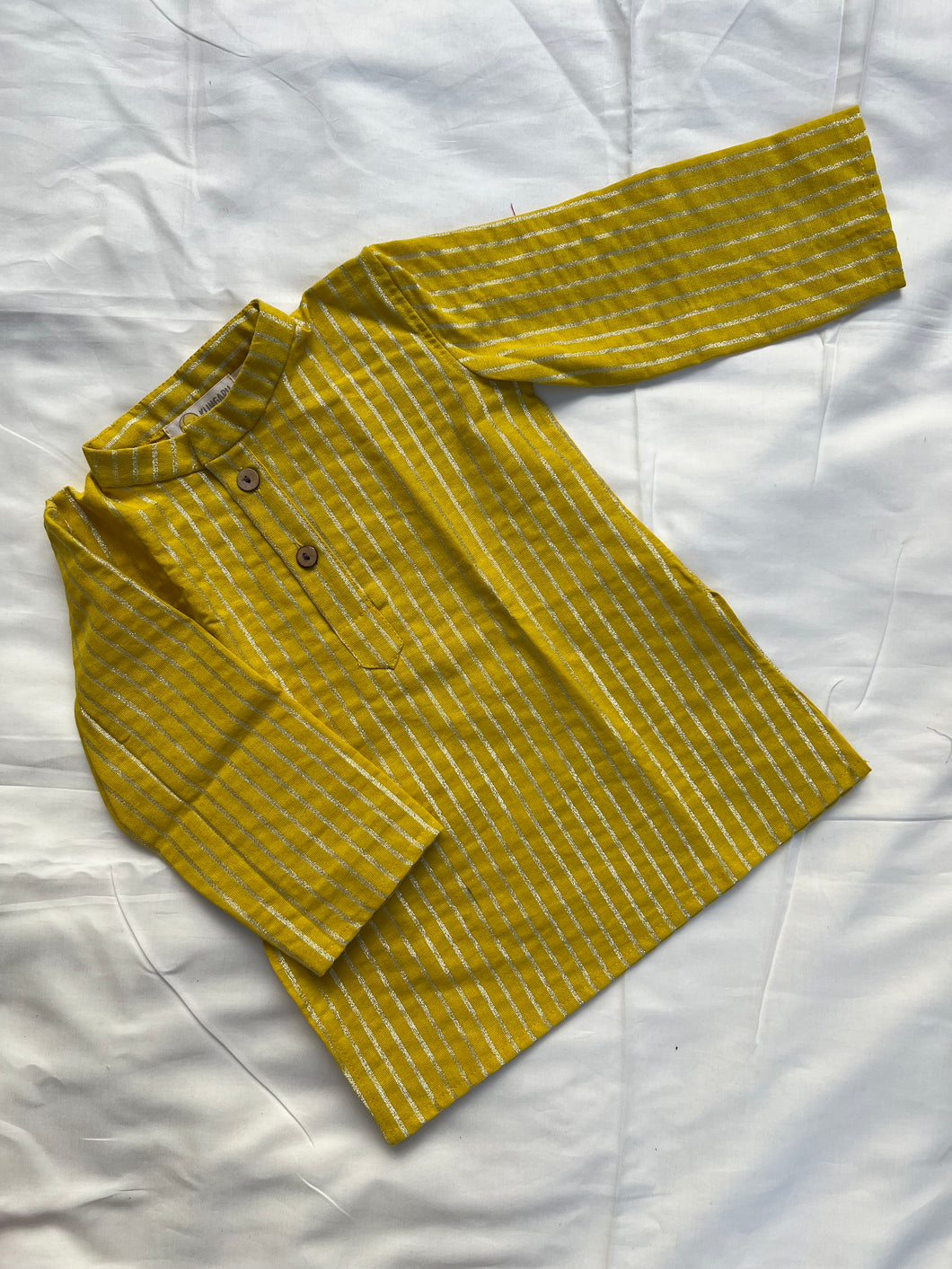 Klingaru Festive Long Kurta - Yellow Lines