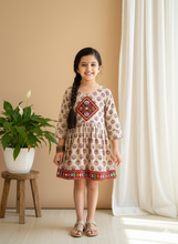 Load image into Gallery viewer, Navratri Frock - Navy &amp; Beige
