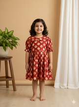 Load image into Gallery viewer, Klingaru Frock - Dabu Red Frock
