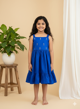 Charger l&#39;image dans la galerie, Klingaru Frock - Royal Blue Hand Mirror Work -(PRE-ORDER)
