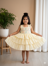 Load image into Gallery viewer, Klingaru Smocking Frock - Pastel Yellow

