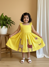 Charger l&#39;image dans la galerie, Klingaru Frock - Yellow dress with Applique work- PRE ORDER
