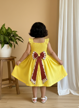 Charger l&#39;image dans la galerie, Klingaru Frock - Yellow dress with Applique work- PRE ORDER
