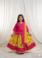 Klingaru Lehanga Choli  - Yellow Pichwai with Pink Top and Dupatta (PREORDER)