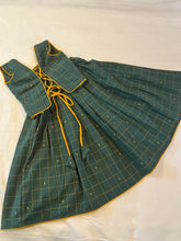 Load image into Gallery viewer, Klingaru Lehanga Choli  - Green Checks South Cotton

