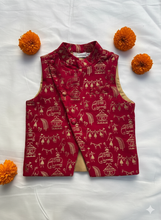 Charger l&#39;image dans la galerie, Klingaru  Festive Jacket Fuschia Pink Warli Art
