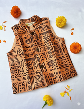 Load image into Gallery viewer, Klingaru Festive - Peach Festive Warli Nehru Jacket

