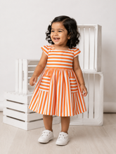 Load image into Gallery viewer, Klingaru Frock - Orange Stripes Frock
