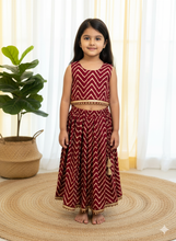 Load image into Gallery viewer, Klingaru Lehanga Choli  -  Maroon with Zig Zag
