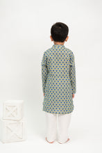 Charger l&#39;image dans la galerie, Klingaru Long Kurta Pajama Set  - Blue Green Booti
