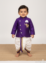 Load image into Gallery viewer, Klingaru Festive Long Kurta Set - Purple Ellie Dhoti Set (PREORDER)
