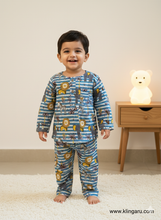 Load image into Gallery viewer, Klingaru Night Suit - Blue Jungle Animals
