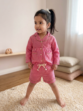 Load image into Gallery viewer, Klingaru Night Suit - Pink Stripes for Girls
