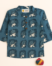 Load image into Gallery viewer, Klingaru Full Sleeves Short Kurta - Blue Turban

