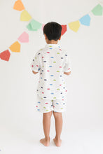 Load image into Gallery viewer, Klingaru Shirt and Short set - Multicolour Cars on White
