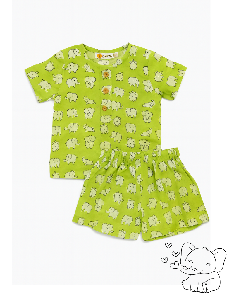 Klingaru Summer Short Set -  Lime Green Ellies