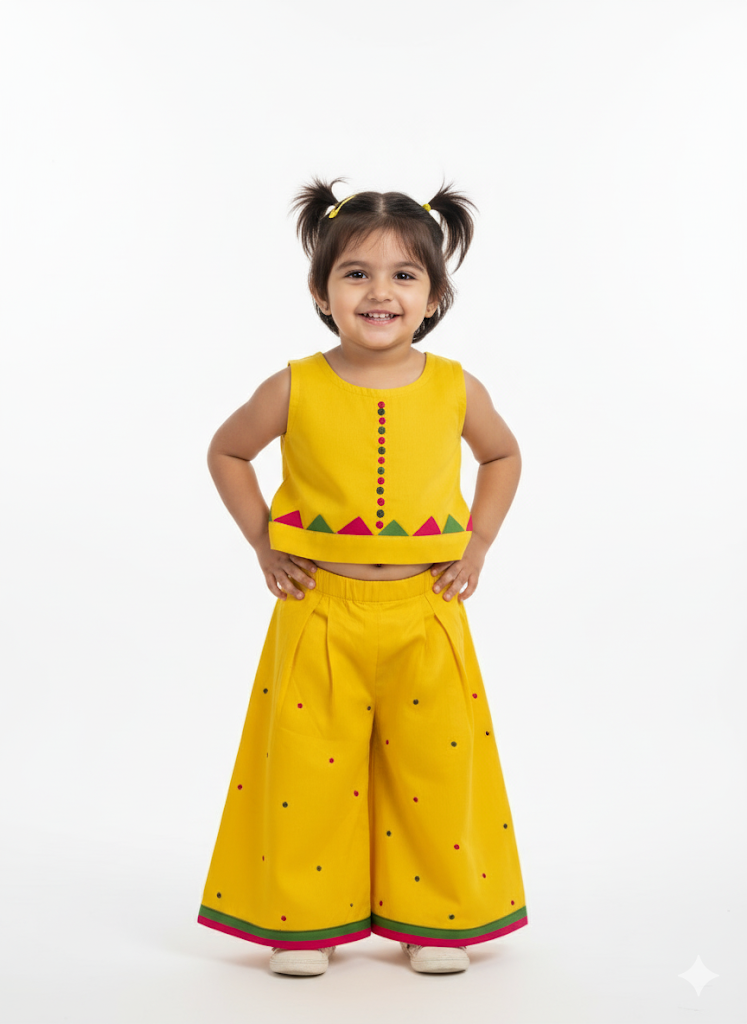 Klingaru Top and Pant Set - Yellow Embroidery Set (PRE-ORDER)