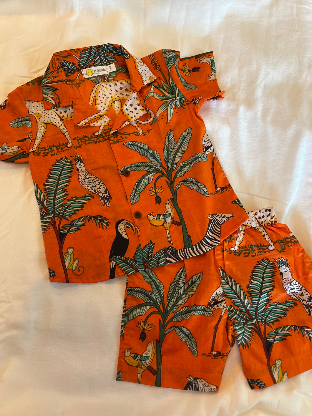 Klingaru Summer Short Set  - Orange Jungle