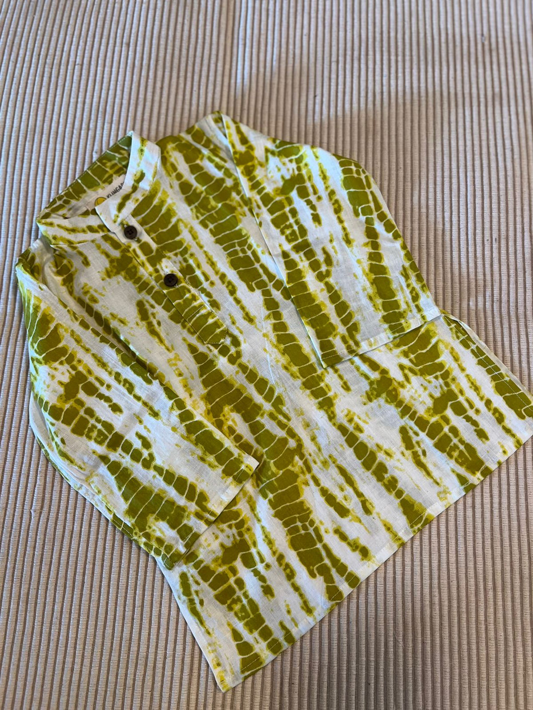 Klingaru Shibori Long Kurta - Lime   ( Last Pieces )