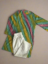 Load image into Gallery viewer, Klingaru Long Kurta Pajama Set  - Multicolor Lehariya ( last piece )  ( 9-10 Years)
